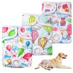 WenYa 3Pack Reusable Female Dog Diapers, Super Absorbent Washable Dog Nappy Female, Adjustable Comfortable Pet Safety Physiological Sanitary Wraps Panties for Small Medium Large Dogs