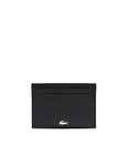 Lacoste Mens Fitzgerald Leather Card Holder, Black, One Size