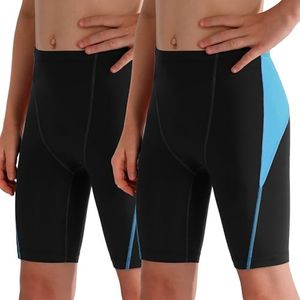 MIVEI Boys Swim Jammers - Youth Competitive Swim Racing Team Swimming Shorts Swimsuit Trunks Bathing Suit Quick Dry UPF 50+