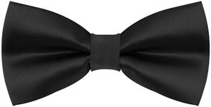 Luckyvestir Bow Ties for Men, Pre-Tied Bowtie Adjustable Black Mens Tie for Shirts Vests Tuxedos Suits Wedding Party Graduation Banquet Gifts