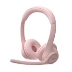 Logitech Zone 300 Wireless Bluetooth Over Ear Headset with Noise-Cancelling Microphone, Compatible with Windows, Mac, Chrome, Linux, iOS,iPados, Android Â– Rose