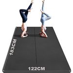 6' x 4'(183×122cm) Large Yoga Mat, 0.31"(8mm) Extra Thick Yoga Mat Double-Sided Non Slip, TPE Yoga Mats for Women Men, 24 Sq.Ft(2.23m²) Large Exercise Mat for Home Workout, Yoga, and Pilates, Black