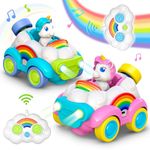 HappyGoLucky Remote Control Cars, Toys for 2 3 4 5 6 Year Old Girls Boys Gifts for 2-8 Years Old Boys Girls Toy Cars RC Car for Kids Unicorn Gifts for Girls Toy Cars for Toddlers