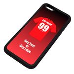 Personalised Gift - United iPhone 6 / 6s Case (Black, Football Club Design Theme) - Any Name/Message on Your Unique - Apple TPU Manchester Red Devils Army Reds