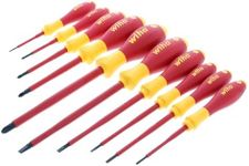 Wiha 32093 Slotted and Phillips Insulated Screwdriver Set, 1000 Volt, 10 Piece