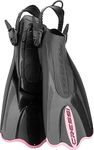 Cressi Palau Saf - Adjustable Short Flipper Fins for Snorkelling and Swimming, Adult Unisex,Black / Pink,S/M