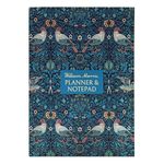 A5 Planner and Notepad with Sticky Notes - William Morris Birds Design