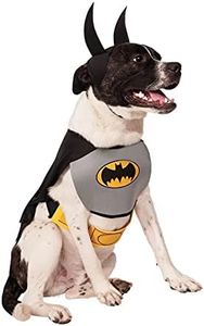 Rubie's Adult Classic Batman Pet Costume, Black/Gray, S Neck 12 Girth 17 Back 11 US