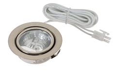 FRS Halogen Recessed Downlight 12v 20w Under Unit Cabinet Cupboard Stainless Steel Warm White (Transformer Required), Metallic