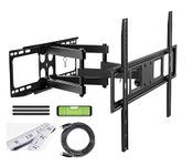 Lions Head Premium TV Wall Mount Bracket Dual Articulating Arms Rotation for Most LED, LCD, OLED TVs, Holds up to 40kg, Wide Cable Manger & Spirit Level with Hdmi Cable (37inch to 70 inch)
