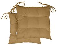 Vargottam Indoor/Outdoor Tufted Square Seat Patio Cushion Set of 2 Water Resistant Patio Furniture Seat Cushion 19 inches (Beige)