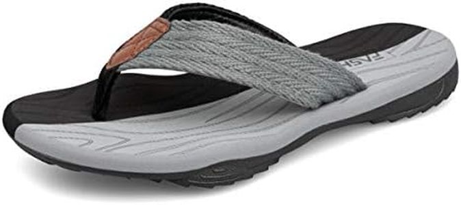ChayChax Tongs Hommes Souple Sandales de Sports Antidérapante Flip Flops Décontractée Chaussures de Plage et Piscine,Noir Gris,43 EU