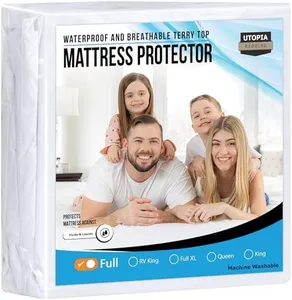 Utopia Bedding Waterproof Mattress Protector Full Size, Premium Terry Mattress Cover 200 GSM, Breathable, Fitted Style with Stretchable Pockets (White)