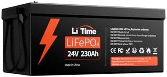 Litime 24V 230Ah LiFePO4 Battery Group 8D 4000+ Cycle Life, 5888W Continuous Output Power, IP65 Protection Class Perfect for RV Solar Power Back up Energy Marine.