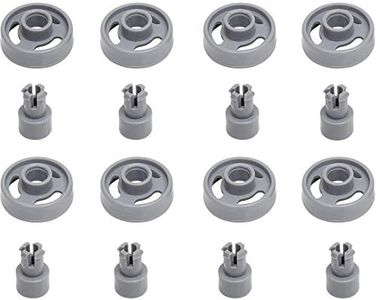 Ultra Durable WD12X10231 Dishwasher Lower Rack Wheel And Stud part by Blue Stars – Exact Fit For General Electric Dishwashers – Replaces 1263942 AP3994981 PS1481883 - PACK OF 8