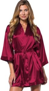 Turquaz Women's Bride Bridesmaids Robe - Satin Kimono Robes for Wedding & Bridal Party Silk Like Lightweight Robes for Women
