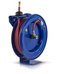 Coxreels P-LP-350 Retractable Air/Water Low-Pressure Hose Reel, P Series, 3/8” x 50’, 300 PSI - Easy-to-Use Compact Design- Heavy-Duty Steel Construction, Made in the USA