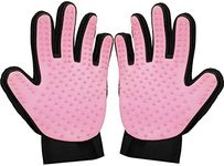 Zenify Cat Hair Remover Grooming Glove Mitt for Deshedding Fur from Cats, Kittens, Rabbits, Guinea Pigs (Light Pink - 2 Pack)