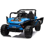 VOLTZ TOYS 12V UTV Buggy Electric Ride-On Car for Kids, 1 Seater with Parental Remote Control, Working Doors, LED Lights, and Bluetooth MP3 Player (Blue)