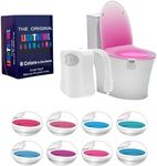 Lolileo Toilet Light, 8 Colors Toilet Night Light, Motion Activated Toilet Light Sensor, LED Toilet Lights Inside Toilet, Color Changing Toilet Bowl Light, Battery Operated Motion Sensor for Washroom