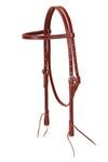 Weaver Leather Latigo Leather Browband Headstall,Burgundy