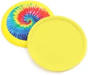 BLUE PANDA 4 Pack Tie-Dye Soft Flying Disc for Kids, Outdoor Family Game Essentials, Yellow (8 in)