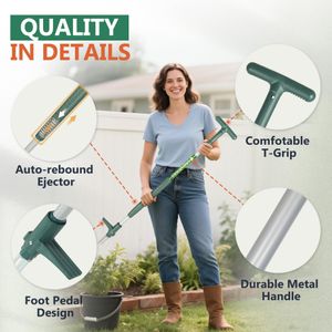 ORIENTOOLS Stand Up Weed Puller – Telescopic Handle, 4-Claw Dandelion Remover