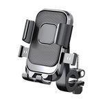 HUMBLE® Bike Phone Holder for Handlebar, 360° Rotatable Motorcycle Mobile Mount, One-Touch Lock Phone Holder, Shock-Absorbent Clamp for 4–6.9 Inch Phones, Bicycle & Scooter Compatible (BK-088 Black)
