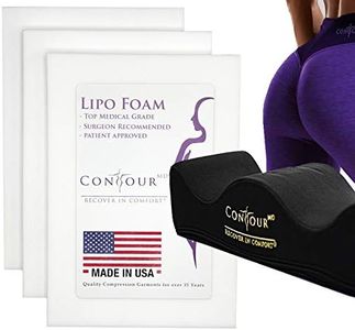 BBL Pillow & Lipo Foam 3 Sheet Kit, BBL Brazilian Butt Lift Pillow – Booty Pillow After Surgery with 3 Pack LipoFoam - Post BBL Surgery Liposuction Kit