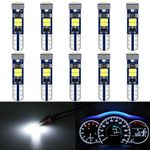 Defvnsy T5 W3W 74 LED Bulb 12V, Canbus Error Free, Non Polarity Interior Light Bulbs Replacement for Dashboard Light, Instrument Panel Light, Number Plate Light, Door Light (White)…