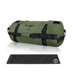 Yes4All Sandbag Weights/Weighted Bags - Sandbags for Fitness, Conditioning, Crossfit with Adjustable Weights (Army Green - S)