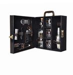 Telconi Croc Print Black Big Premium 2 Bottle Bar Set with 3 Whiskey Glasses | Portable Leatherette Bar Set | Bar Set for Picnic | Bar Set for Travel | Bar Set for car |