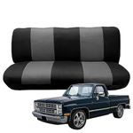 Custom-Fit Bench Seat Covers Replace for Chevy 1973-1999 C/K Series Full Size Classic Trucks Air Mesh Fabric Bench Seat Protector without Headrests (Black &Gray)