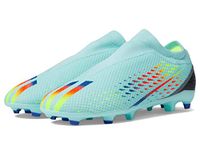 adidas unisex-child X Speedportal.3 Laceless Firm Ground Soccer Cleats, Clear Aqua/Solar Red/Power Blue, 5.5 Big Kid