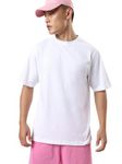 Bewakoof Men's Solid 100% Cotton T-Shirt - Oversized Fit, Round Neck, Half Sleeves