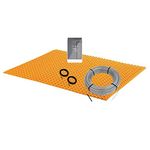 Schluter Systems Ditra Heat Electric Radiant Floor Heating Kit: Programmable Touchscreen Smart WiFi Thermostat DHERT105/BW, Heated Cable 240V 32 Sq Ft, Underlayment - Uncoupling Membrane 50.4 Sq Ft