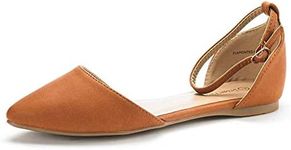 DREAM PAIRS Womens Flapointed-New D'Orsay Ballet Flats Shoes, Tan/Pu - 7.5 (Flats,Ballet)