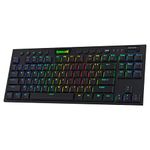 Redragon K621 Horus TKL Wireless RGB Mechanical Keyboard, 5.0 BT/2.4 Ghz/Wired Three Modes 80% Ultra-Thin Low Profile Bluetooth Keyboard w/Dedicated Media Control & Linear Red Switches, Black