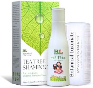 Tea Tree 100% Natural Anti Lice and Nits Shampoo 100ml Free Quality Transparent Lice Removal Comb With Tea Tree and Neem Extracts