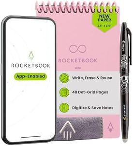 Rocketbook Mini Reusable Smart Notepad, Pocket Size Notebook 3.5x5.5, Pink - Dotted Pages, App-Connected, Erasable, Ideal for On-The-Go List Taking & Quick Notes Anywhere