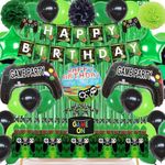 Video Game On Theme Birthday Party Decorations Set Happy Birthday Banner Balloons Tablecloth Foil Curtain Cake Toppers For Birthday Party, Boys Party, Family Party Supplies