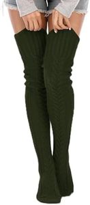 YELAIVP Women's Cable Knitted Thigh High Boot Socks Extra Long Winter Stockings Over Knee Leg Warmers