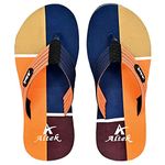 ALTEK Men's Semi Ortho Slippers with Arch Support Rubber Flip-Flops Slippers 7 UK - FLIP_14246_NAVY_85_7