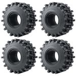 RCHUBAM 2.2" RC Crawler Tires 4Pcs Deep Claw Tread Mud Terrain Rubber Wheel Tires with Insert Foam 125 * 56mm for for 1/10 RC Crawler Wraith SCX10 AXI03004 Capra Axial SCX10 Upgrade Accessories