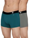 XYXX Cotton Regular Solid (Pack of 2) (Aero Trunks for Men Combo_Legion Blue + Frost Grey_M)