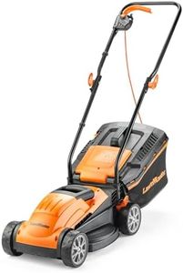 LawnMaster 1200W Electric Lawn Mower with 32cm cutting width, ideal for small lawns. With 5 adjustable cutting heights and rear roller for striped finish, 2 year guarantee