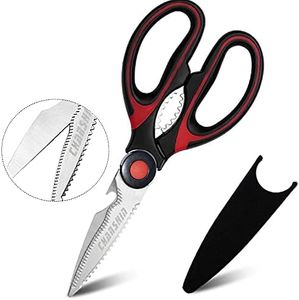 CHANSHIN Kitchen Scissors,Sharp Scissors for Kitchen Shears with Cover Cooking Scissors Multi-Purpose Kitchen Shears for Chicken, Fish, Poultry, Meat, Vegetable, BBQ, Flower, Nut