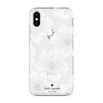 Incipio Apple iPhone X Kate Spade York Protective Hard-Shell Case - Hollyhock Floral (Clear/Cream with Gems)