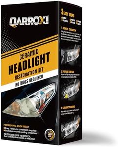 Qarroxi Ceramic Headlight Restoration kit Headlight Cleaner and Restorer kit-3 Easy Steps Restore Car Headlight Cleaner Cleans Yellow Haze Scratch Off-No Tools Required