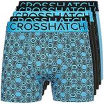 Crosshatch Mens Boxer Shorts (5 Pack) Multicolor Mens Boxer Shorts Mens Gift Set for Boyfriend Boyfriend Husband The Boxer Shorts are available in sizes S, M, L, XL, XXL, Glocomb-blue, Large